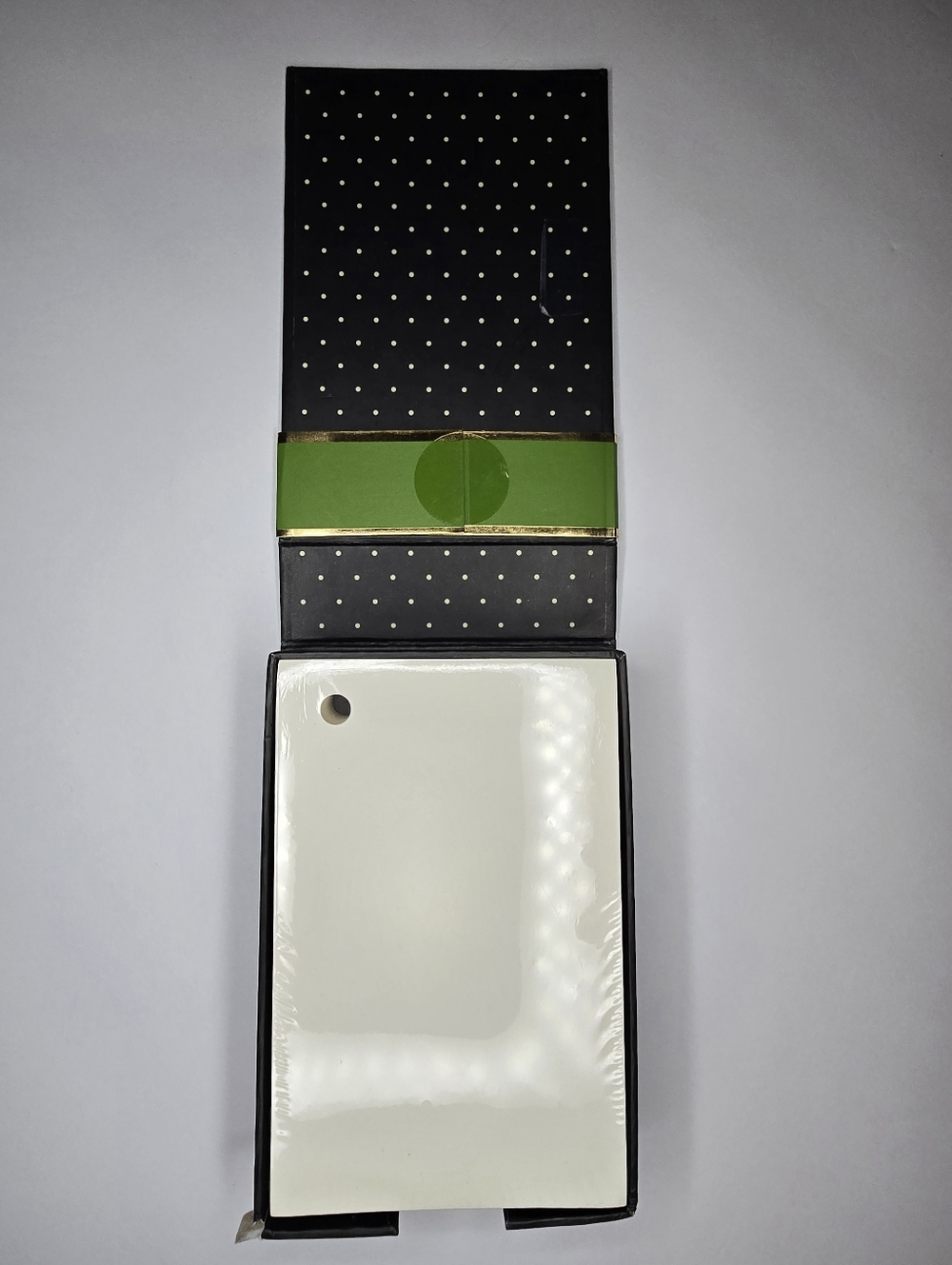 Kate Spade New York Loose Note Holder Black Polka Dot Notepad Holder NO PEN